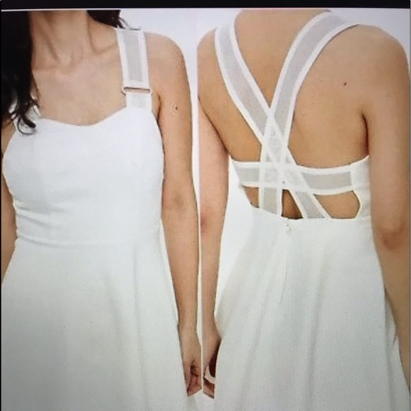 Topshop Dresses & Skirts - TopShop Blush Mesh Cross Strap Skater Dress NWT 8